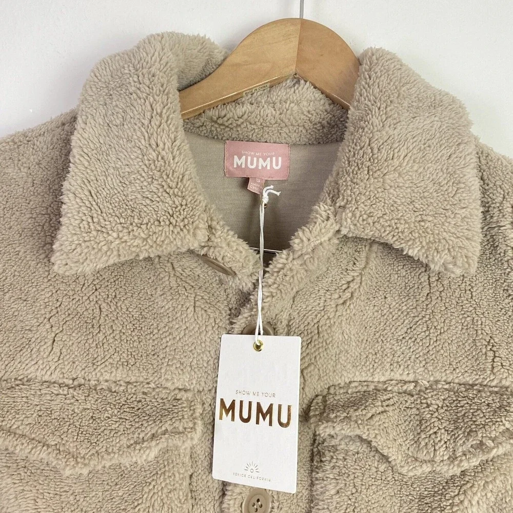 Revolve Show Me Your Mumu Whistler Shirt Jacket Size S Teddy Coat - Picture 8 of 12